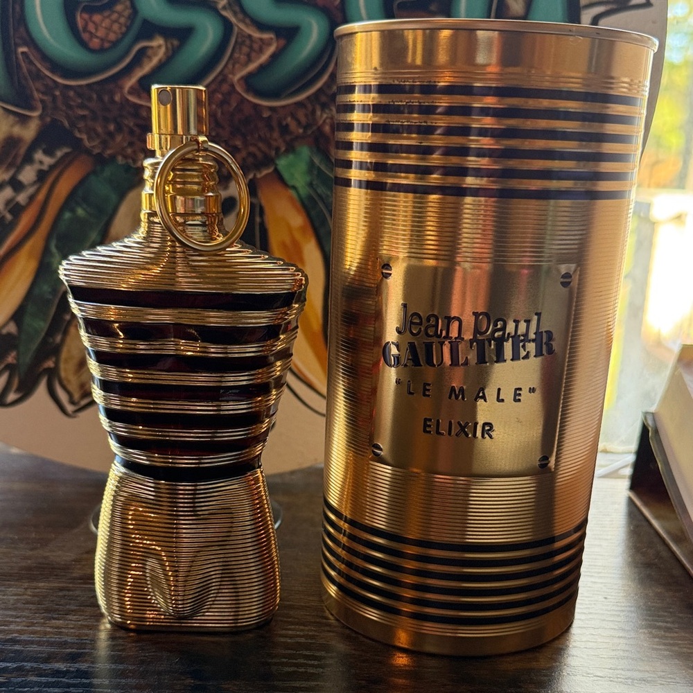 Jean Paul Gaultier Gold and Black Le Male Elixir Parfum 4.2 oz